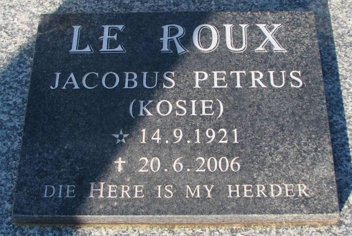 ROUX Jacobus Petrus, le 1921-2006
