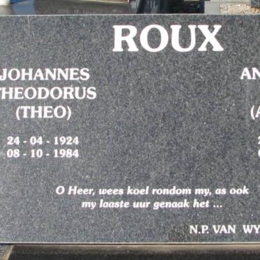 ROUX Johannes Theodorus 1924-1984 &amp; Antoinette 1926-2004