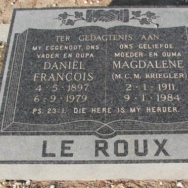 ROUX Daniel Francois, le 1897-1979 &amp; M.C.M. KRIEGLER 1911-1984