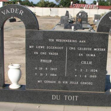 TOIT Philip, du 1907-1984 &amp; Cillie 1924-1989