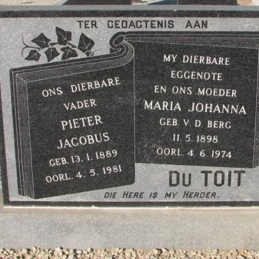 TOIT Pieter Jacobus, du 1889-1981 &amp; Maria Johanna v.d. BERG 1898-1974