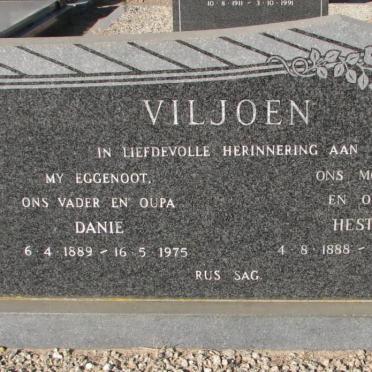 VILJOEN Danie 1889-1975 &amp; Hester 1888-1980