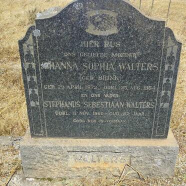 WALTERS Stephanus Sebestiaan -1960 &amp; Johanna Sophia BRINK 1872-1954