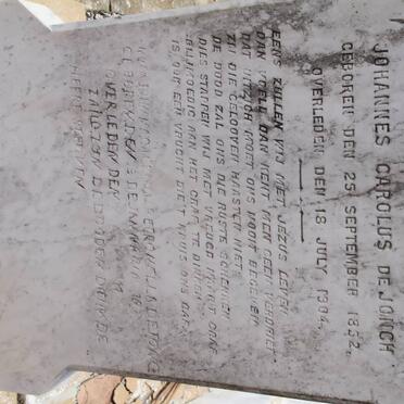 JONGH Johannes Carolus, de 1852-1904 &amp; John Magalrena Peeronella