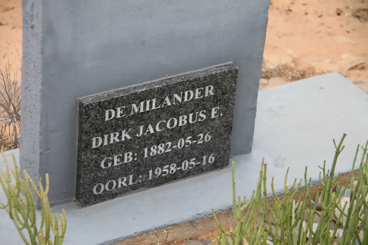 MILANDER Dirk Jacobus E., de 1882-1958