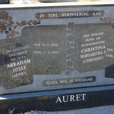 AURET Abraham Josef 1908-1979 &amp; Christina Margaretha S. 1914-2009