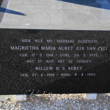 AURET Willem D.S. 1914-1983 &amp; Magrietha Maria VAN ZYL 1918-1975