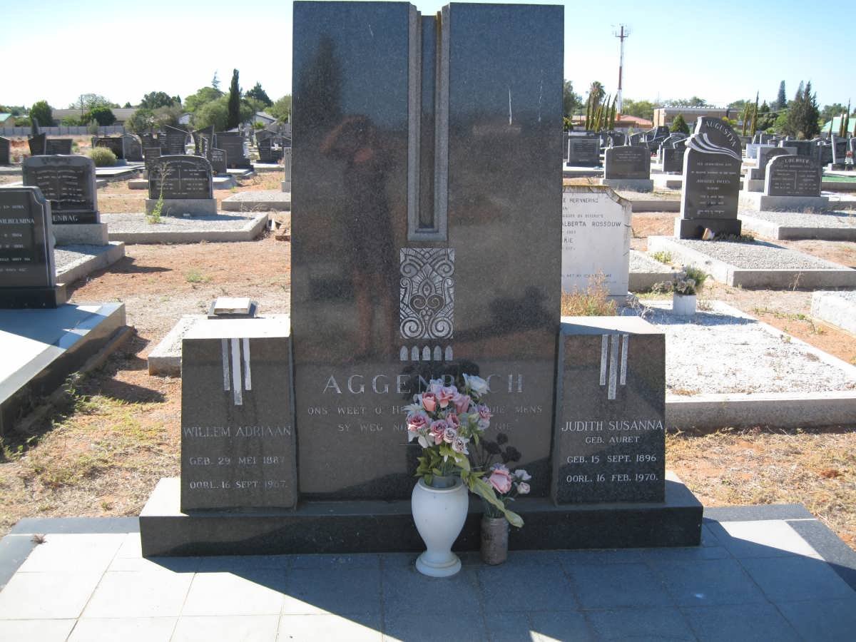 AGGENBACH Willem Adriaan 1887-1967 &amp; Judith Susanna AURET 1896-1970