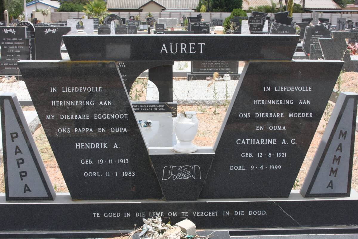 AURET Hendrik A. 1913-1983 &amp; Catherine A.C. 1921-1999
