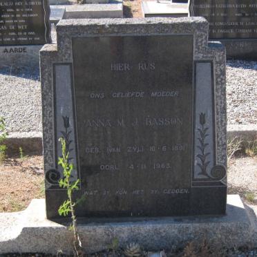 BASSON Anna M.J. nee VAN ZYL 1891-1963