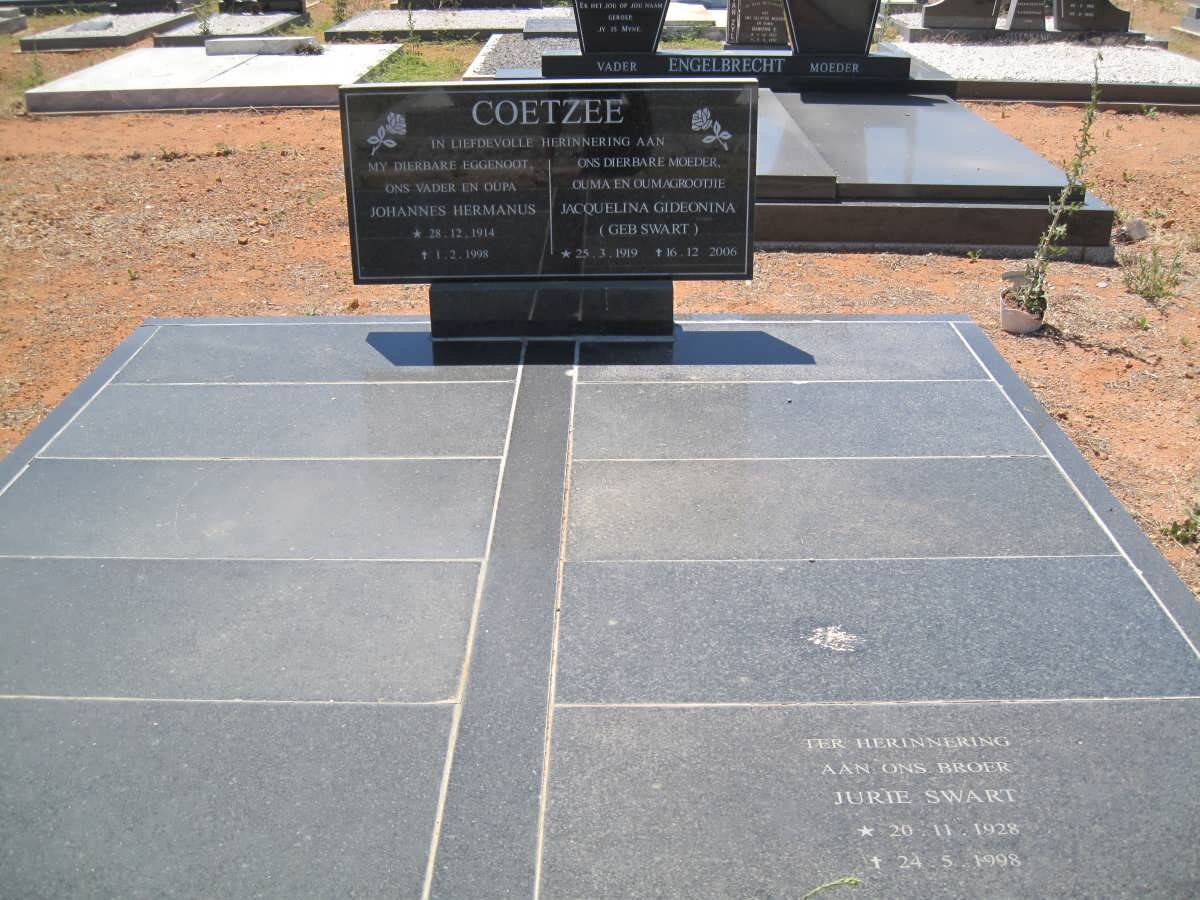 COETZEE Johannes Hermanus 1914-1998 &amp; Jacquelina Gideonina SWART 1919-2006 :: COETZEE Jurie Swart 1928-1998