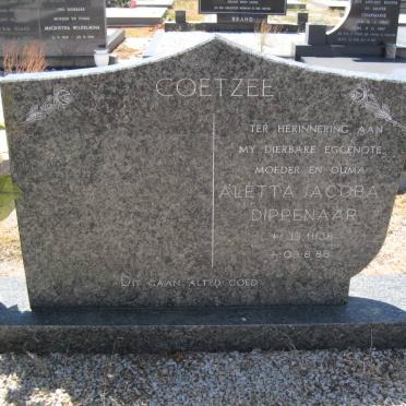 COETZEE Aletta Jacoba nee DIPPENAAR 1938-1986