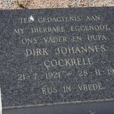 COCKRELL Dirk Johannes 1921-1981