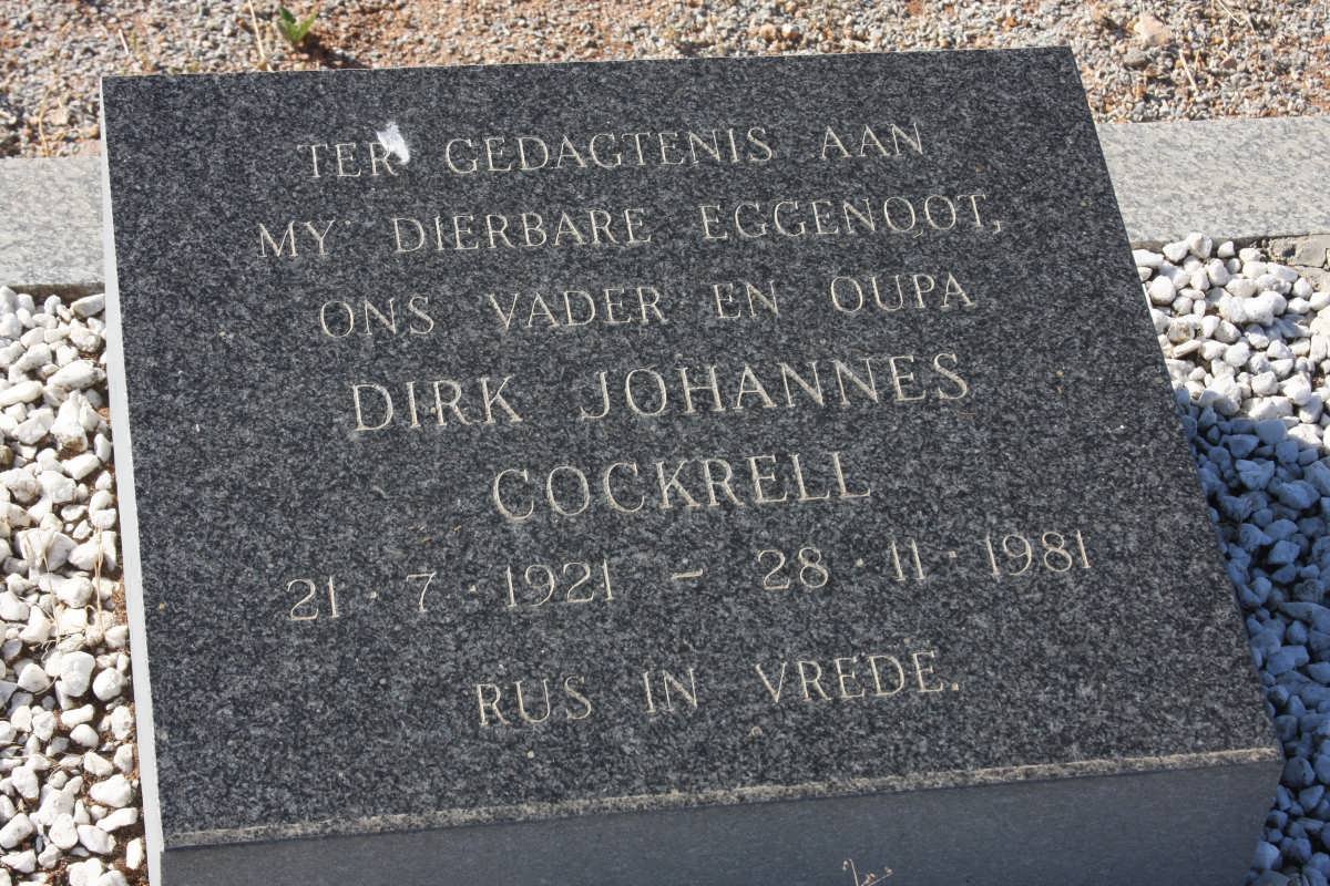 COCKRELL Dirk Johannes 1921-1981