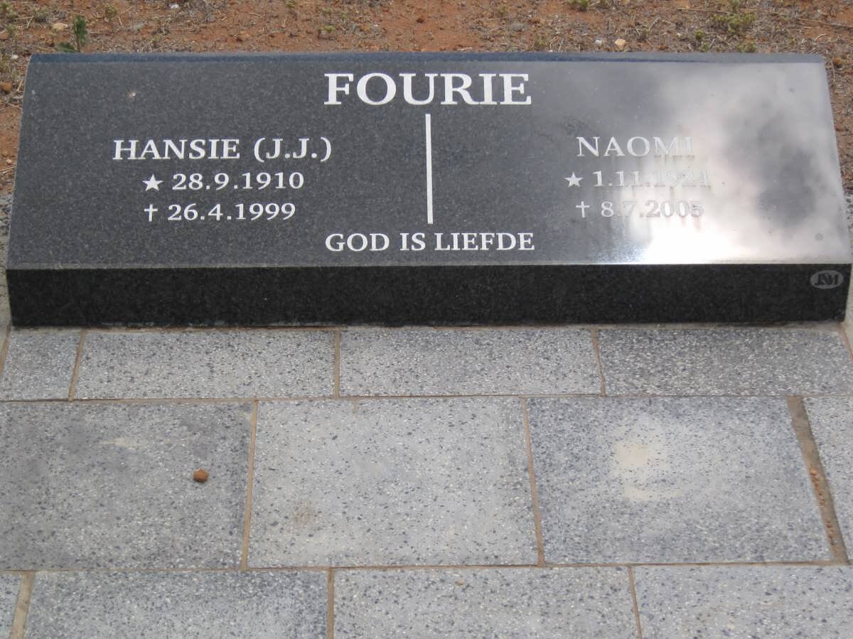 FOURIE J.J. 1910-1999 &amp; Naomi 1924-2005