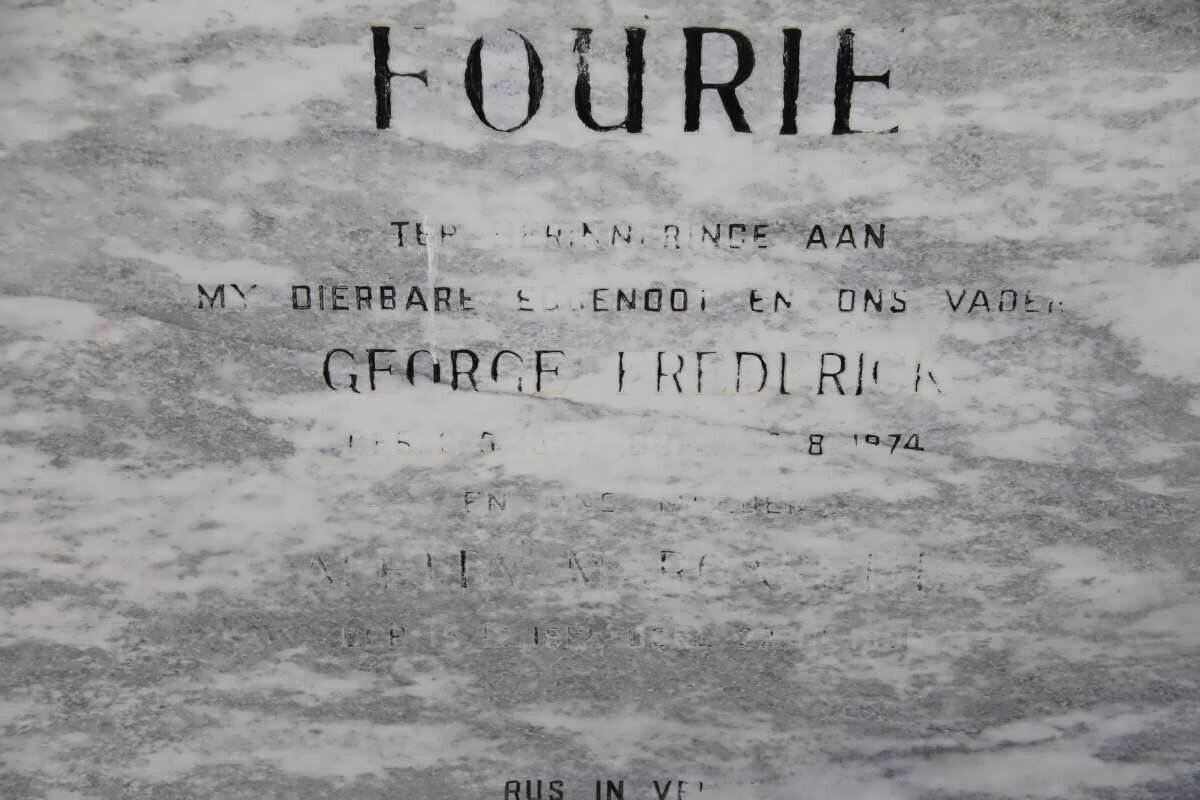FOURIE George Frederick ?? -1974 &amp; ??