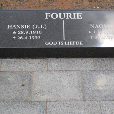 FOURIE J.J. 1910-1999 &amp; Naomi 1924-2005
