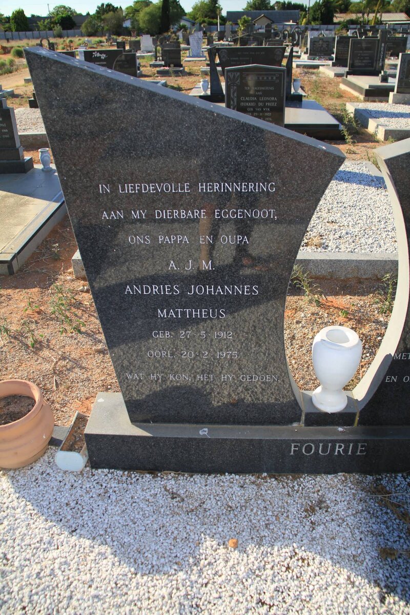 FOURIE Andries Johannes Mattheus 1912-1975
