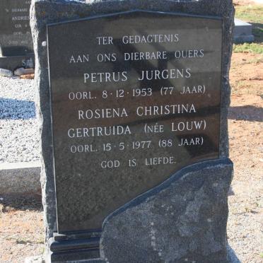 HEYNS Petrus Jurgen -1953 &amp; Rosiena Christina Gertruida LOUW -1977