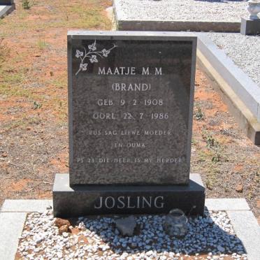 JOSLING Maatje M.M. nee BRAND 1908-1986
