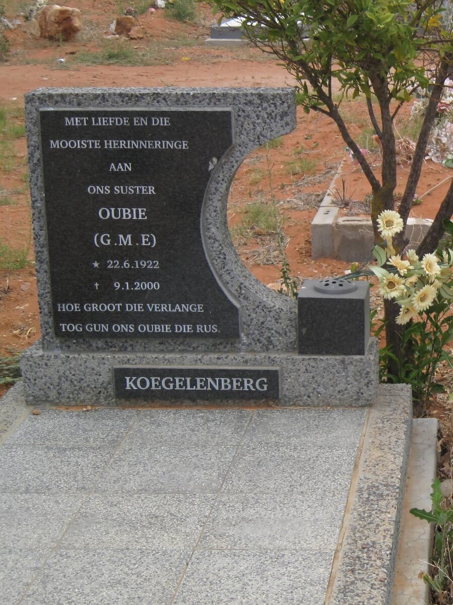 KOEGELENBERG G.M..E. 1922-2000