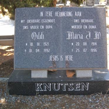 KNUTSEN Oddi 1921-1992 &amp; Maria J.W. 1914-1996