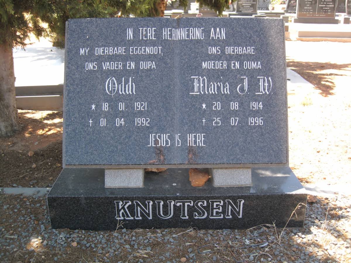 KNUTSEN Oddi 1921-1992 &amp; Maria J.W. 1914-1996
