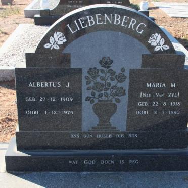 LIEBENBERG Albertus J. 1909-1975 &amp; Maria M. VAN ZYL 1918-1980