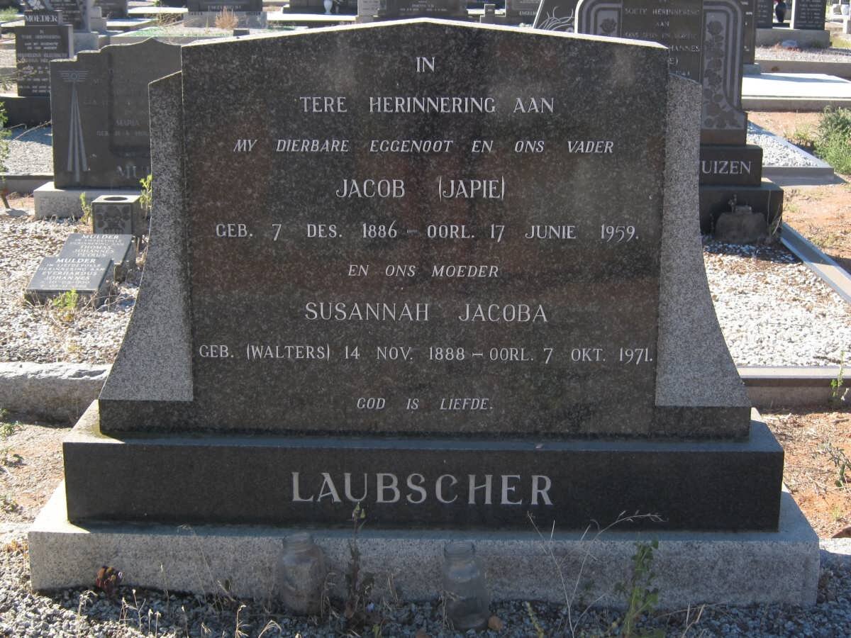 LAUBSCHER Jacob 1886-1959 &amp; Susannah Jacoba WALTERS  1888-1971