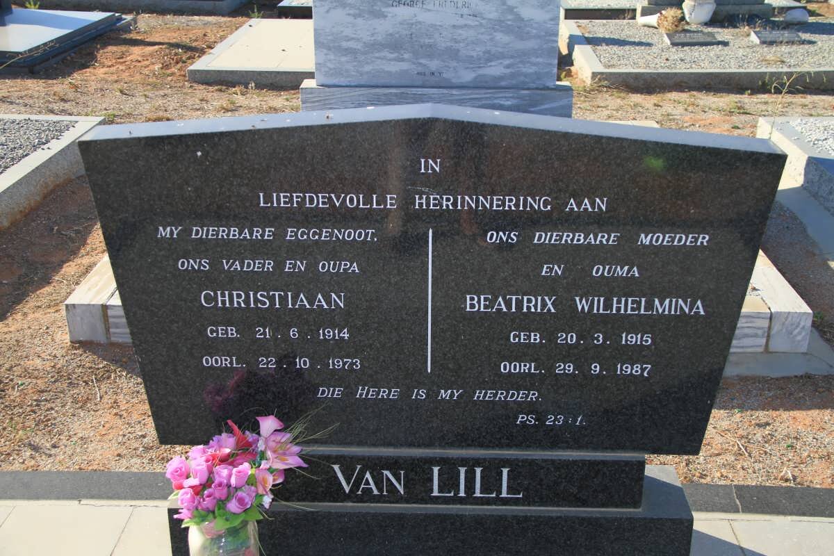 LILL Christiaan, van 1914-1973 &amp; Beatrix Wilhelmina 1915-1987