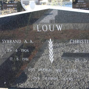 LOUW Sybrand A.A. 1906-1981 &amp; Christina G. 1909-1973
