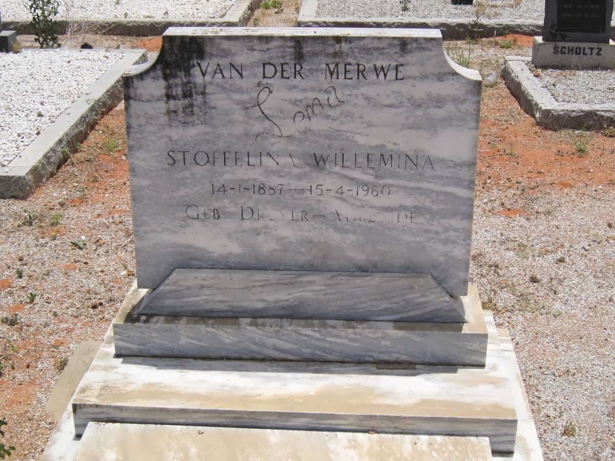 MERWE Stoffelina Wilhelmina, van der nee DREYER-ADELAIDE 1887-1960
