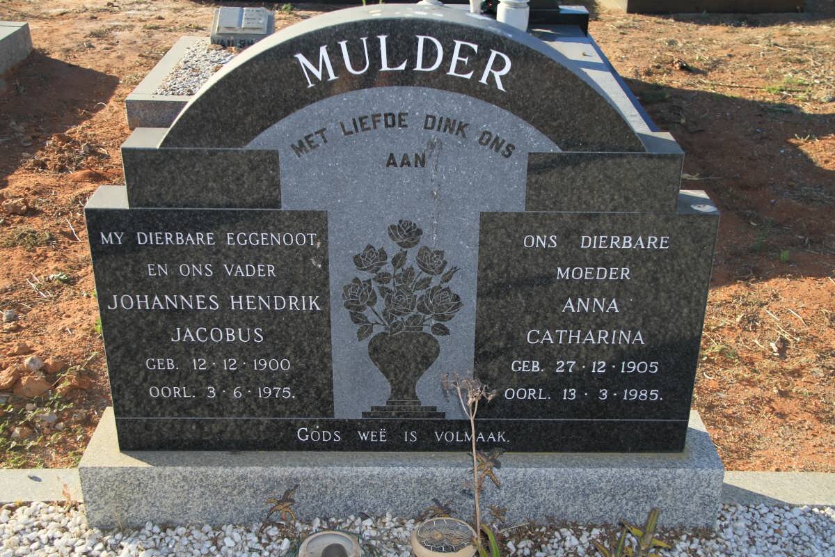 MULDER Johannes Hendrik Jacobus 1900-1975 &amp; Anna Catharina 1905-1985
