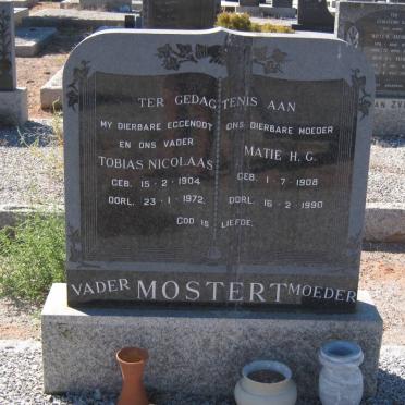 MOSTERT Tobias Nicolaas 1904-1972 &amp; Matie H.G. 1908-1990