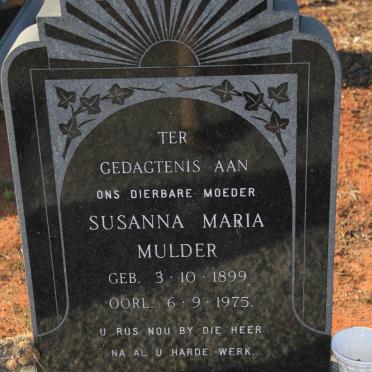 MULDER Susanna Maria 1899-1975