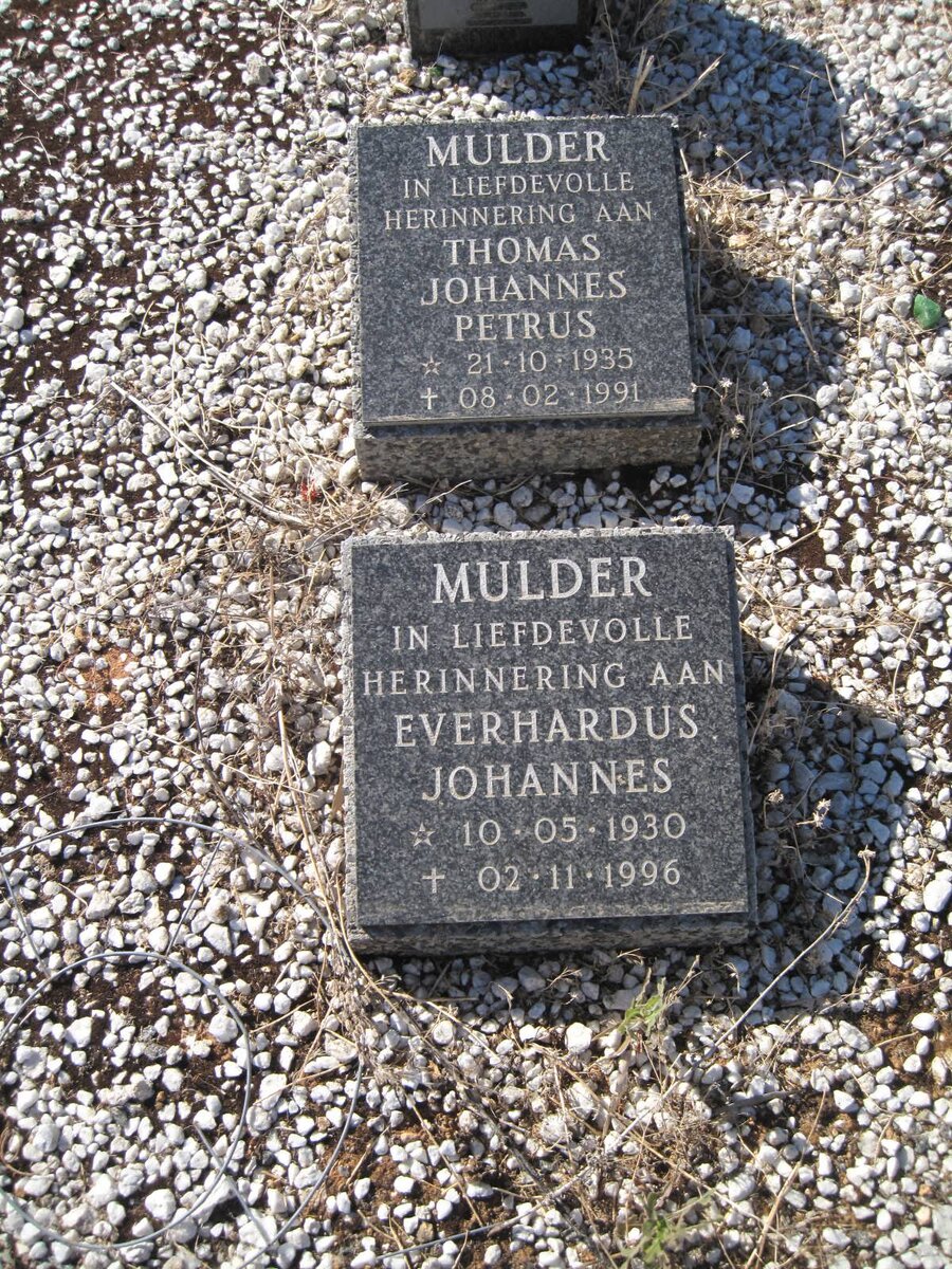 MULDER Thomas Johannes Petrus 1935-1991 :: MULDER Everthardus Johannes 1930-1996