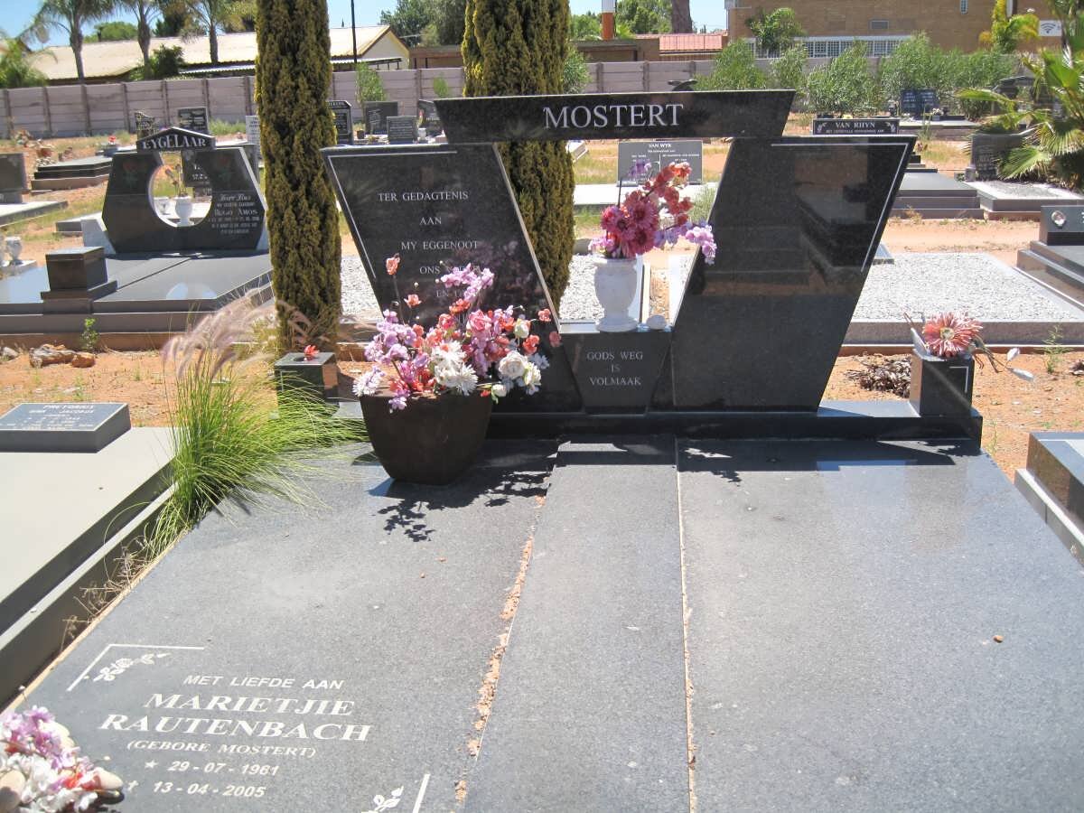 MOSTERT Nico 1935-2001 :: RAUTENBACH Marietjie nee MOSTERT 1961-2005