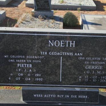 NOETH P.J.A. 1911-1992 &amp; G.J.M. 1921-2006