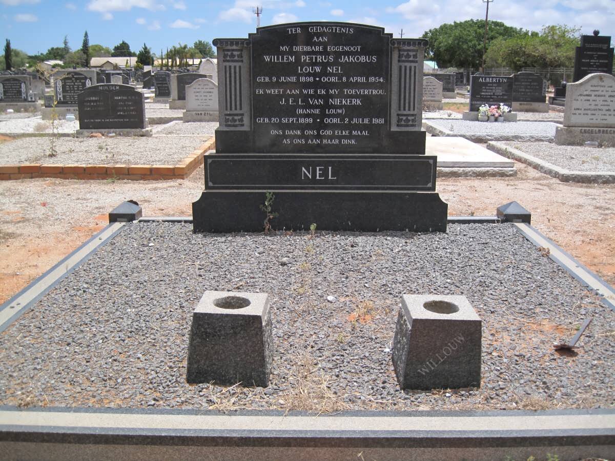 NEL Willem Petrus Jakobus Louw 1898-1954 &amp; J.E.L. VAN NIEKERK 1899-1981