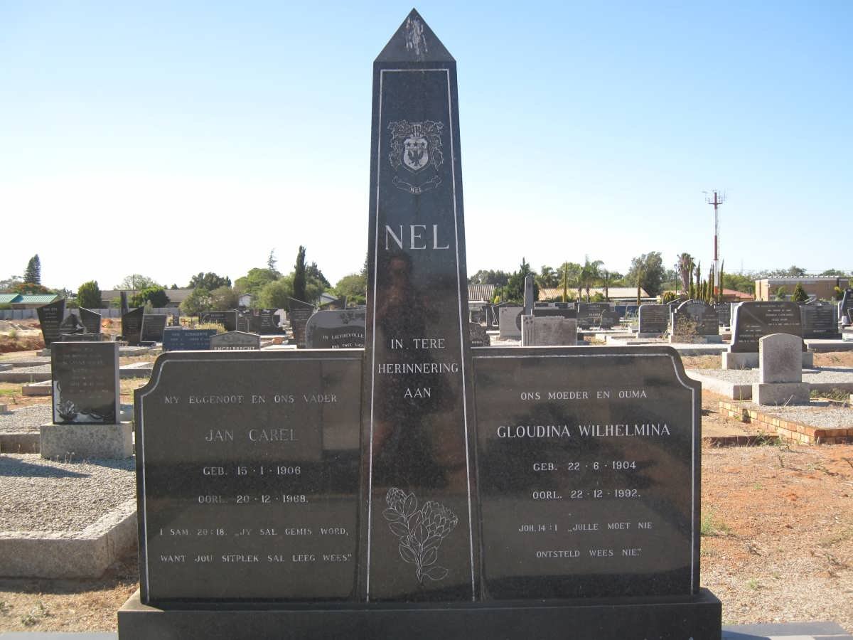 NEL Jacob Carel 1908-1988 &amp; Glaudina Wilhelmina 1904-1992