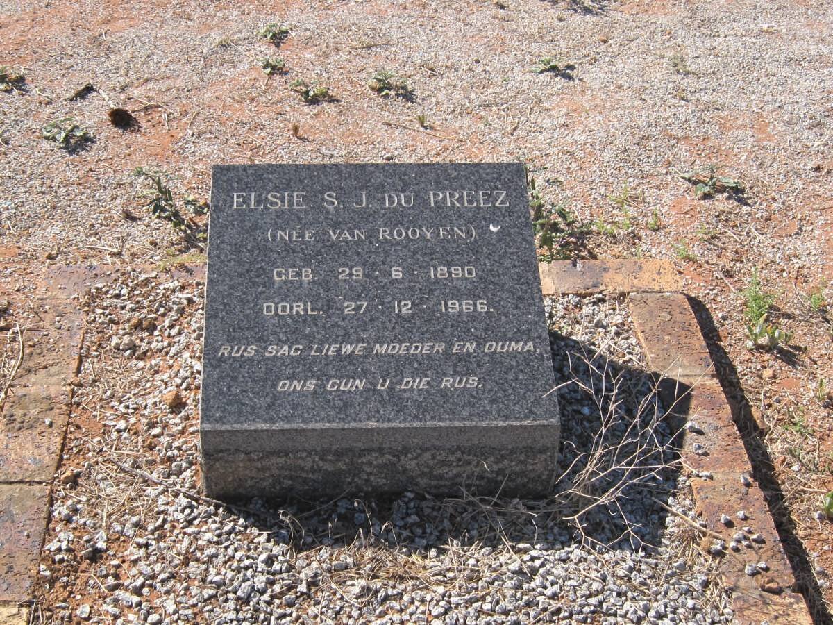 PREEZ Elsie S.J., du nee VAN ROOYEN 1890-1966