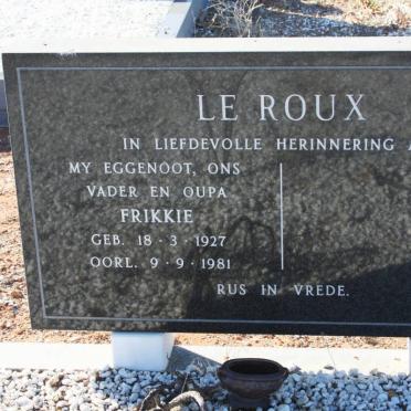ROUX Frikkie, le 1927-1981