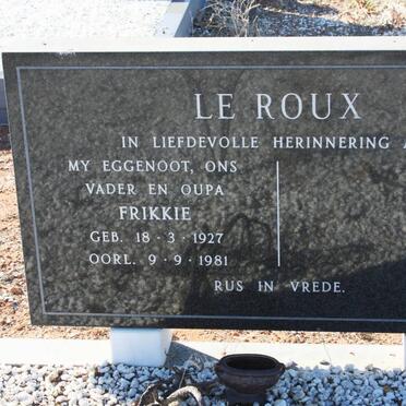 ROUX Frikkie, le 1927-1981