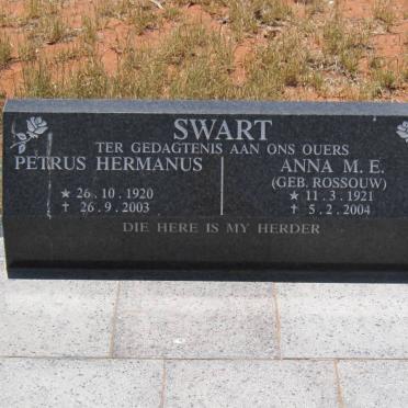 SWART Petrus Hermanus 1920-2003 &amp; Anna M.E.  ROSSOUW 1921-2004