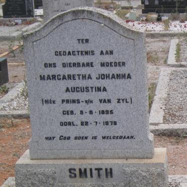 SMITH  Margaretha Johanna Augustina nee PRINS formerly VAN ZYL 1895-1978