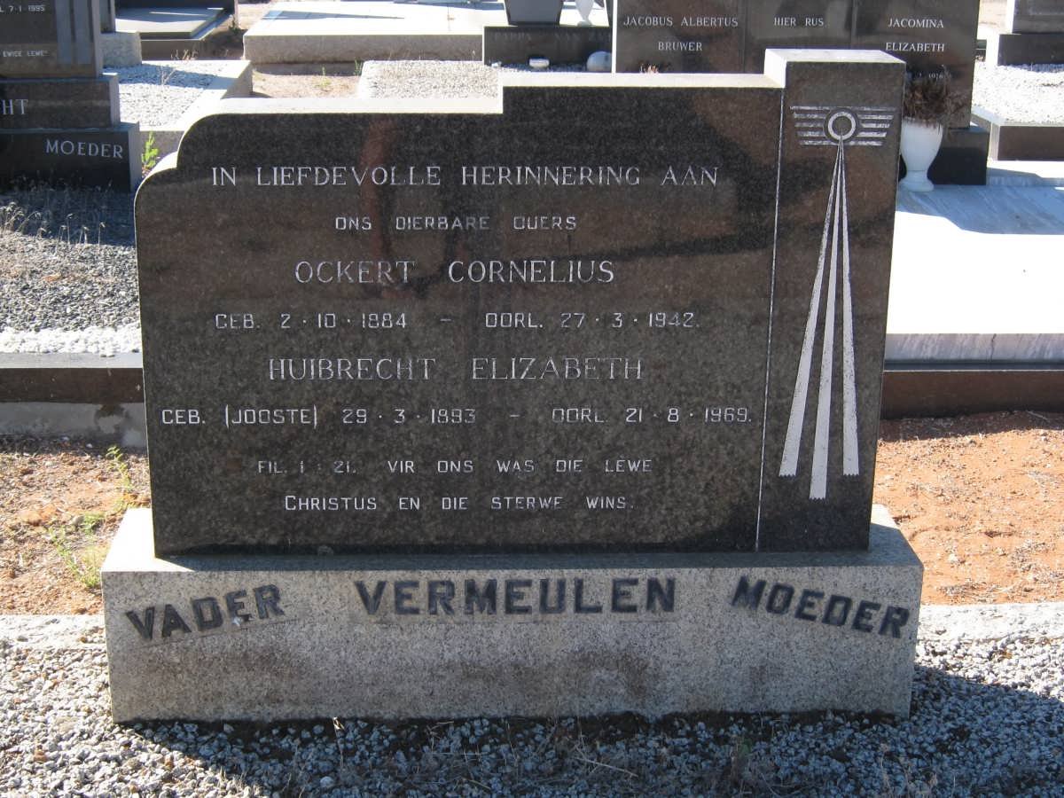 VERMEULEN Ockert Cornelius 1884-1942 &amp; Huibrecht Elizabeth JOOSTE 1893-1969