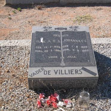 VILLIERS Isak A.H.S., de 1896-1965 &amp; Johanna C.C. 1906-1993