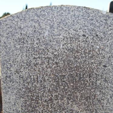 VILLIERS Jeanetta Alberta Debora, de 189?-197?