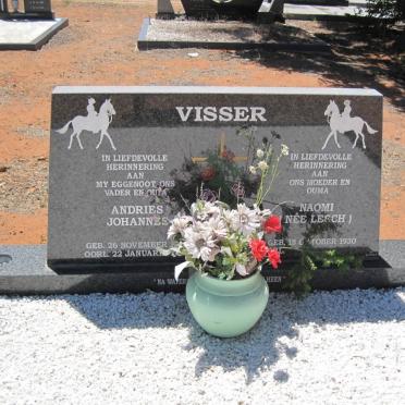 VISSER Andries Johannes 1930-2006 &amp; Naomi LESCH 1930-