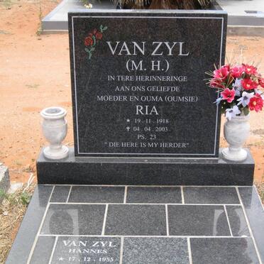 ZYL M.H., van 1918-2003 :: VAN ZYL Hannes 1955-2007